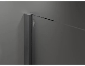 Mexen Velar, sprchová zástena s posuvnými dverami Walk-in 140 x 200 cm, 8mm šedé sklo, grafit brúsený, 871-140-000-43-66