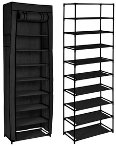 Textilný organizér na topánky LEA čierny