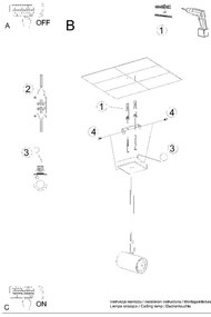 Čierne bodové svietidlo 6x10 cm Jones – Sollux