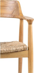 Jedálenská stolička s podrúčkami z masívneho dreva v prírodnej farbe Getafe – House Nordic