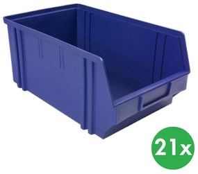 Plastové boxy BASIC, 205 x 335 x 149 mm, 21 ks, modré