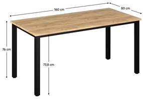 PC stolík Klodekas 7 (dub artisan + čierna) . Vlastná spoľahlivá doprava až k Vám domov. 1097180