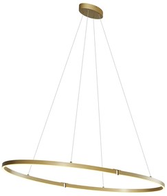 Dizajnové závesné svietidlo mosadzné 120 cm vrátane LED 3-stupňové stmievateľné - Ovallo