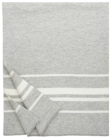 Vlnená deka Camp 150x200, svetlo sivo-biela
