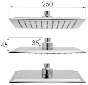 Sprchová súprava SOLO s policou a výtokom do vane - chrómová