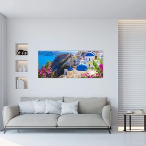 Obraz - Santorini, Grécko (120x50 cm)