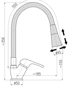 RAV Slezák SA006.0/13CB - Drezová batéria SAZAVA 35,6 cm biela/lesklý chróm
