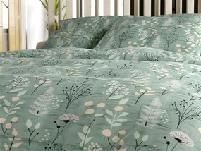 Krepové obliečky WILD FLOWERS mentolové Rozmer obliečky: 70 x 90 cm | 140 x 200 cm