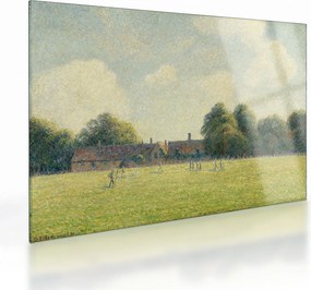 Sklenený obraz - Camille Pissarro, Hampton Court Green, reprodukcia (70x50 cm)
