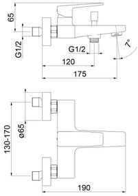 Sapho - Vaňová batéria TURSI matná čierna