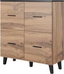 Komoda Lotta 110 cm dub wotan/čierna