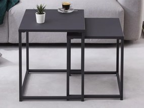 Dura Steel set 2 príručných stolíkov čierny