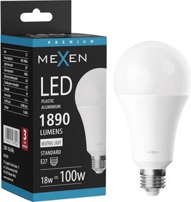 Mexen Nova, LED žiarovka E27, A70, 18W, neutrálna - 4000K, 1890 lm - L100-E27-1840-01