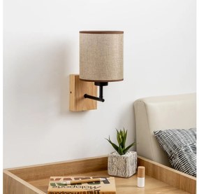 Brilagi - Nástenná lampa NUBILA WOOD 1xE27/25W/230V dub/hnedá