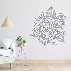 Veselá Stena Samolepka Kvetinový ornament Farba: šedá, Veľkosť: 60 x 51 cm