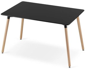 Jedálenský set 1 + 4, čierny stôl ADRIA 120x80 cm + čierna zamatová stolička ASTI s čiernymi nohami