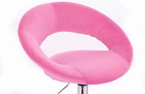 LuxuryForm DESIGN Barová stolička NAPOLI VELUR na čiernom tanieri - ružová
