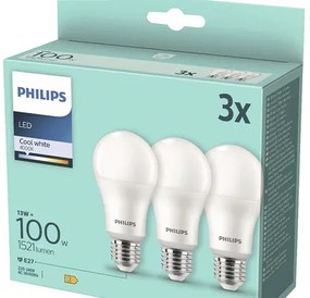 LED žiarovka Philips A60 E27 / 13 W ( 100 W ) 1521 lm 4000 K bal.=3 ks