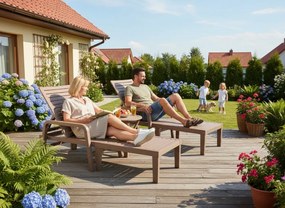 Záhradné ležadlo 192 × 66 × 33 cm – svetlohnedé