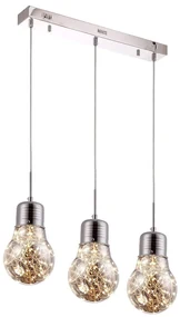 Závesné svietidlo Bulb 3, chrómové telo svietidla, ch