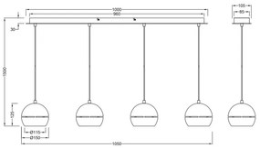 Trio - Luster na lanku FLETCHER 4xE14/40W/230V mosadz