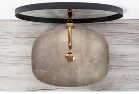 REA-U6647 - Umývadlo na dosku FREJA 39,5x51 cm keramika/šedá/mramorový dekor