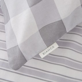 Sivo-biela bavlnená plachta Bianca Check And Stripe, 135 x 190 cm