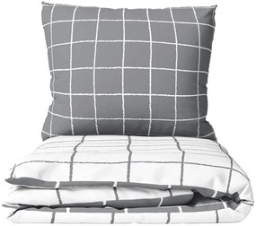 Flanelové posteľné obliečky Káro City - 70x90 cm + 140x200 cm