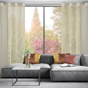 ZÁCLONA NA KRÚŽKOCH MIRELLA 140X250 CM BÉŽOVÁ