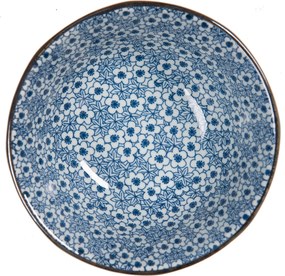 Hlboký tanier s modrými kvietkami BlueFlowers - Ø 20 * 4 cm