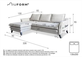 Béžová rozkladacia rohová pohovka (ľavý roh) Charming Charlie – Miuform