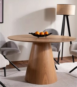 Okrúhly jedálenský stôl ANGEL 120x120 cm, dekor dub