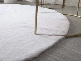 Protišmykový koberec RABBIT biely kruh