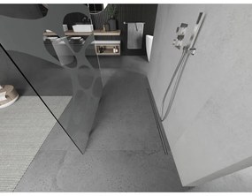 Mexen Kioto, priechodná sprchová zástena 120 x 200 cm, 8mm sklo číre/biely vzor, 2x chrómová stabilizačná rozpera, 800-120-002-01-97