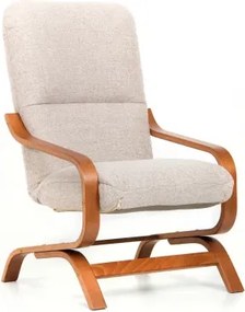 Kreslo Stela, hnedo-béžová látka/orech%