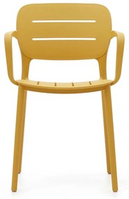 Žltá plastová záhradná stolička Morella – Kave Home