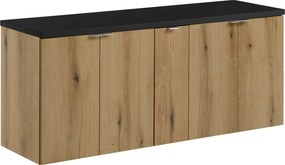 Comad Kúpeľňová skrinka pod doskové umývadlo set Nova Oak 140 dub coast evoke/čierna