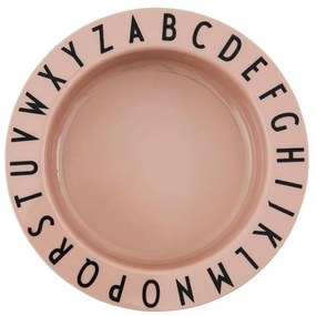 Béžový detský hlboký tanier Design Letters Eat &amp; Learn, 15,5 cm