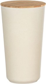 Béžový úložný box s bambusovým vekom Wenko Bondy, 950 ml