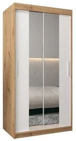 Šatníková skriňa 100 cm Toki 1 (Dub artisan + Biela matná). Vlastná spoľahlivá doprava až k Vám domov. 1064881