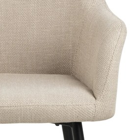 Béžové čalúnené jedálenské kreslá v súprave s podrúčkami 2 ks Lizzy – Actona