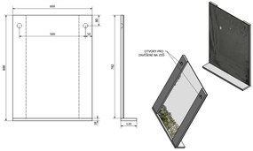 Aqualine, BETA zrkadlo 60x80x12cm, 57397