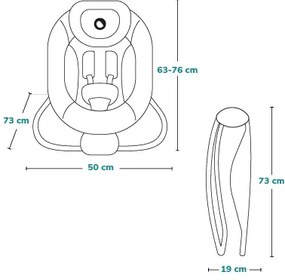 Lionelo - Detská vibrujúca hojdačka s melódiou PASCAL šedá