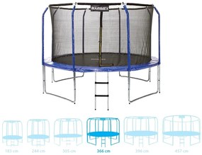 Marimex | Trampolína Marimex Standard 366 cm - zelená + vnútorná ochranná sieť + schodíky ZADARMO | 19000101