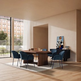 Modré čalúnené jedálenské kreslá v súprave 2 ks Aslin – MOME