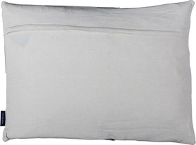 Bielo-čierny kožený vankúš s výrazným stehom Stitch Cow - 45*60*15 cm