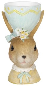 Dekorácia králičie dámy s držiakom na vajíčko v klobúku - 7 * 7 * 12 cm