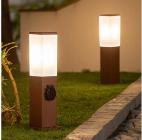 Brilagi - Vonkajšie svietidlo s 2 zásuvkami SCHUKO NOVA 1xE27/15W/230V 40 cm IP44 hnedé