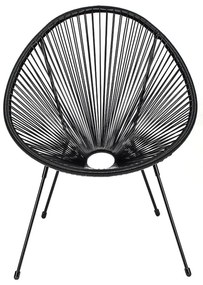 Čierne záhradné kreslo z umelého ratanu Bonami Selection Avocado