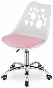 Dekorstudio Detská stolička LABKY k písaciemu stolu - bielo ružová